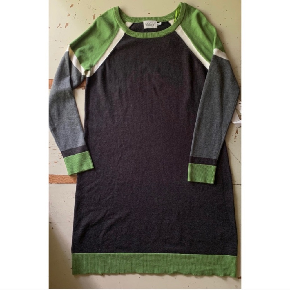 Eliza J Green and Black Colorblock Dress